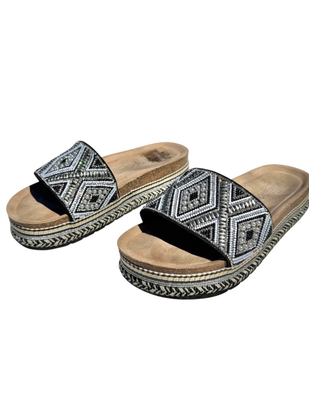 Jellypop Sebastian slide sandals embellished bling platform summer women’s 10 - Picture 3 of 9